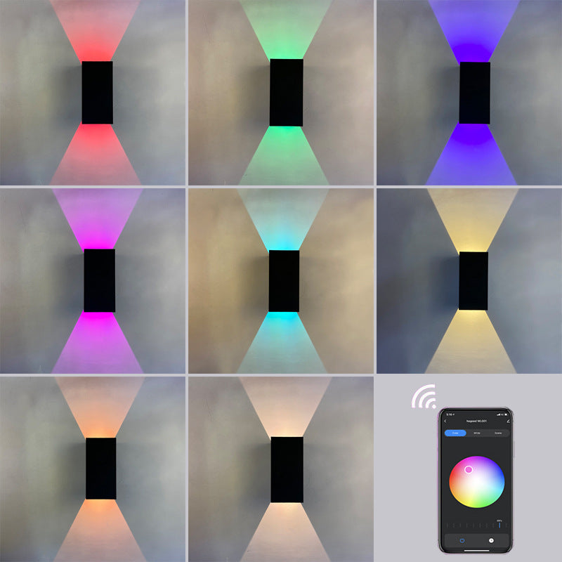 Moderne Smart Square APP Dimming Vanntett LED Vegglys Lampe | Luvikno
