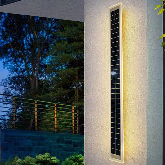 Minimalist Utendørs Solrektangulær Strip Vanntett Patio LED Vegglampe | Luvikno