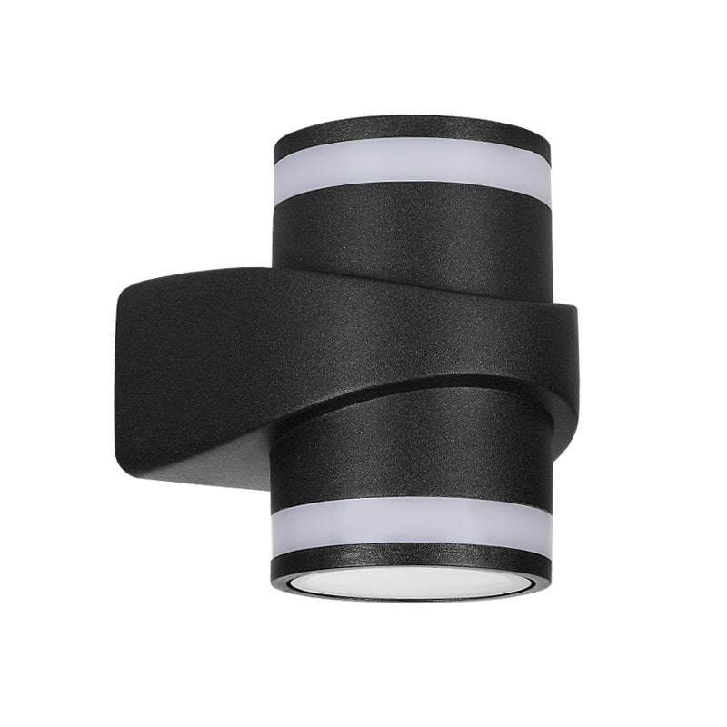 Moderne Sylinderformet Die-Cast Aluminium LED Vanntett Utendørs Hage Vegglampe | Luvikno