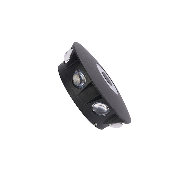 Moderne skandinavisk aluminium rund skjerm LED vegglampe for utendørs patio | Luvikno