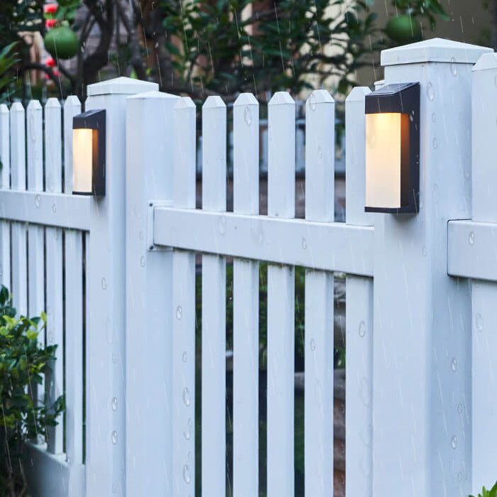 Solar Square Frosted Glass Vanntett Utendørs LED Vegglampe | Luvikno