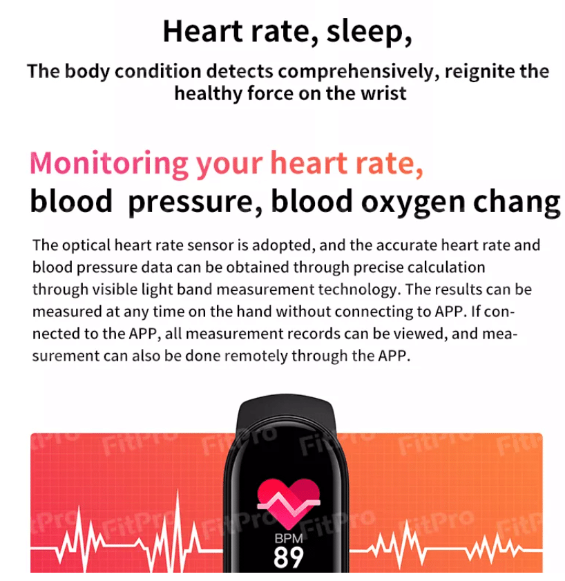Smartklokke - med puls- og blodtrykksmonitor | Luvikno