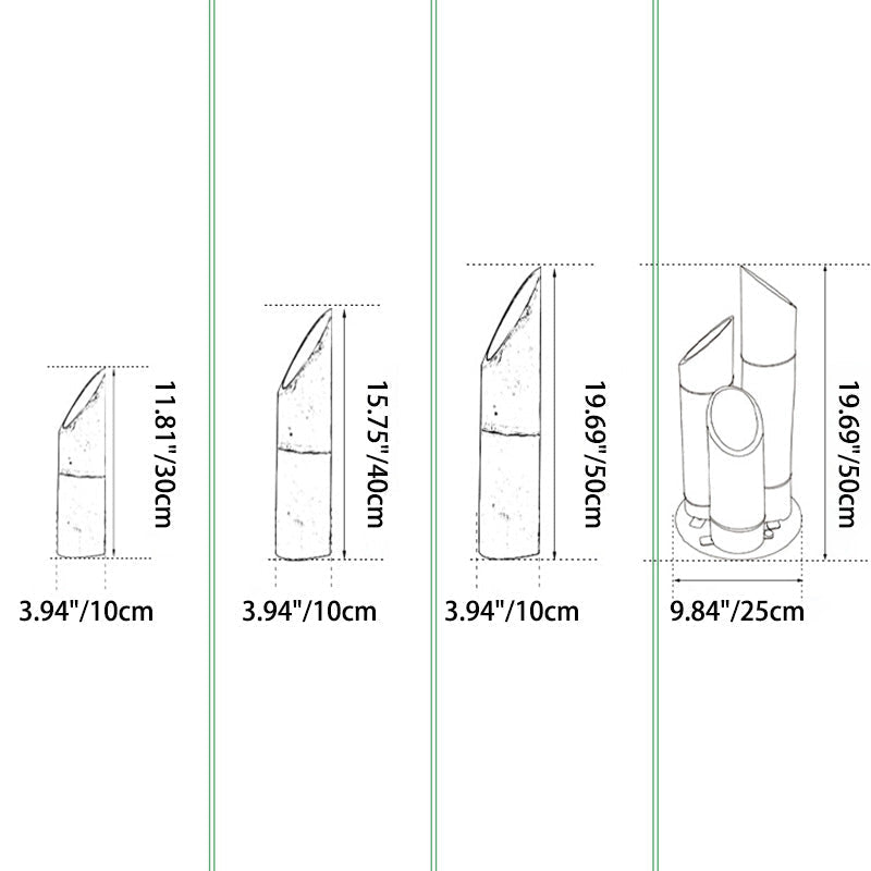Moderne Kreativ Vanntett Solharpiks Bambus LED Landskapsbelysning Utendørslys For Hage | Luvikno