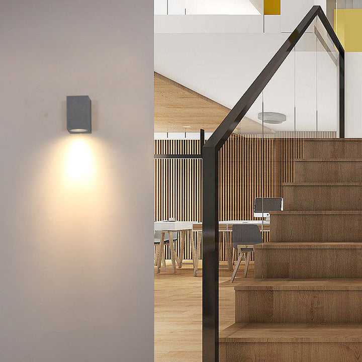 Moderne Industriell Rektangulær Aluminium 1-Lys Utendørs Vegglampe For Hage | Luvikno