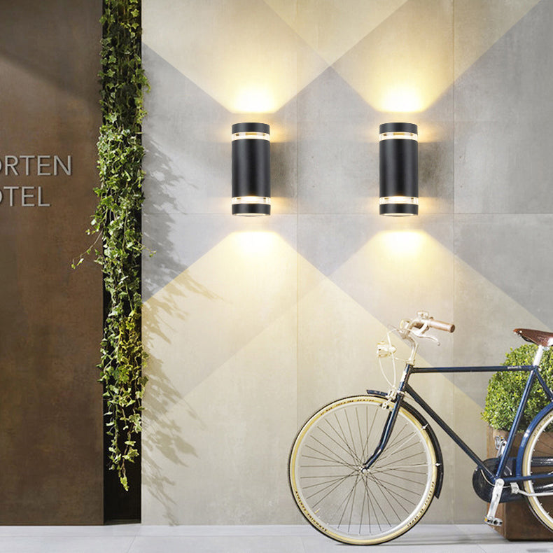 Samtidig industriell vanntett aluminiumsylinder LED opp og ned lyssterk spotlight vegglampe for utendørs terrasse | Luvikno