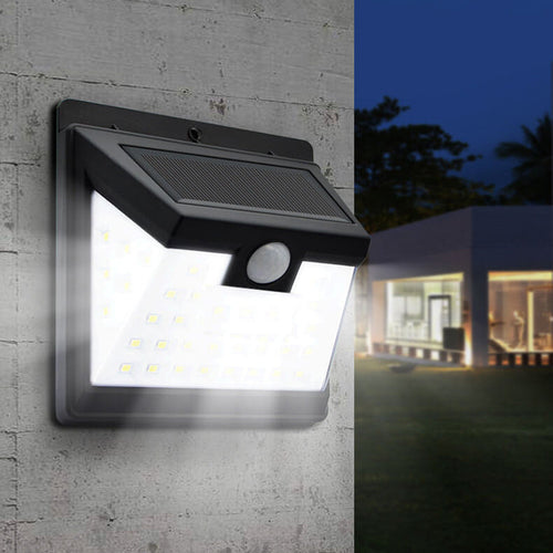 Utendørs solarpanel trapezoid kroppsensor vanntett LED patio vegglampe | Luvikno
