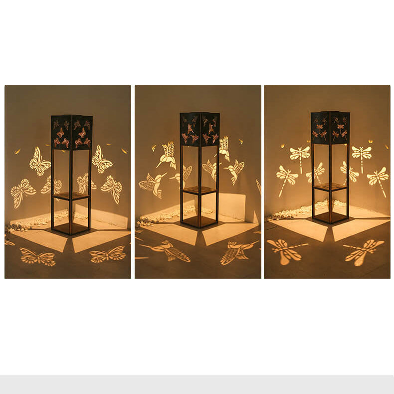 Solar Butterfly Light Shadow Square Shelf Planter Light Garden Decorative Outdoor Waterproof Patio Outdoor Light | Luvikno