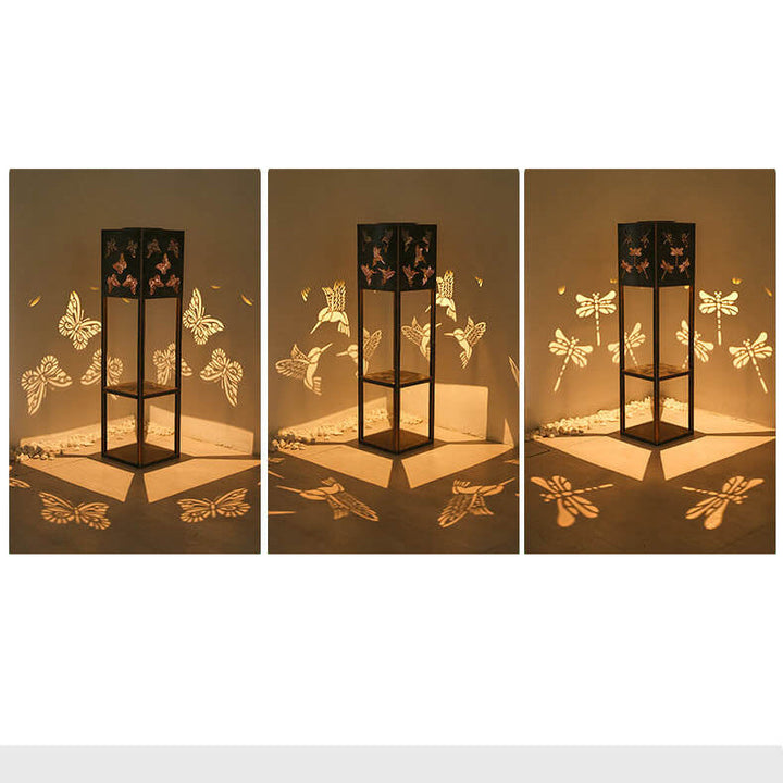 Solar Butterfly Light Shadow Square Shelf Planter Light Garden Decorative Outdoor Waterproof Patio Outdoor Light | Luvikno