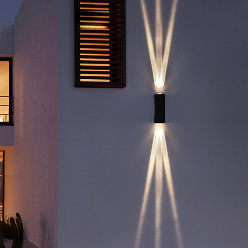 Moderne Aluminium Linse Utendørs Patio Dobbelthode LED Vegglampe | Luvikno