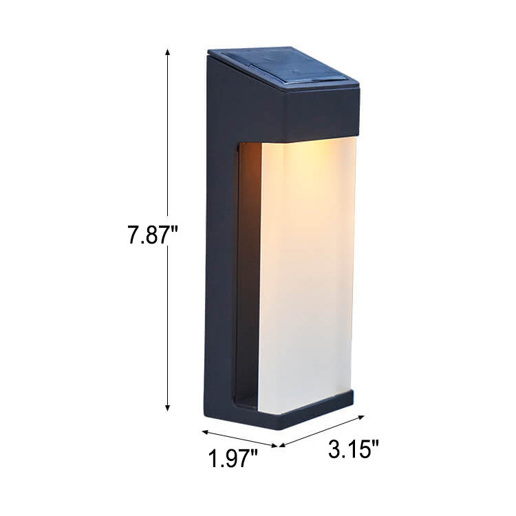Solar Square Frosted Glass Vanntett Utendørs LED Vegglampe | Luvikno