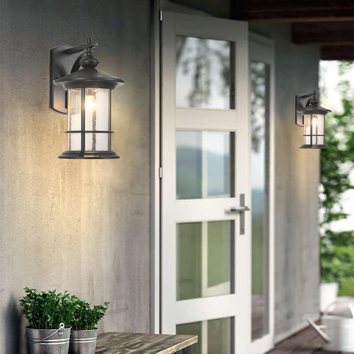 Industrial Vintage Bubble Glass Column 1-Light Utendørs Vanntett Vegglampe | Luvikno