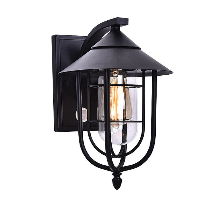 Moderne industriell jern vanntett menneskekroppssensor 1-lampe utendørs vegglampe for utendørs terrasse | Luvikno