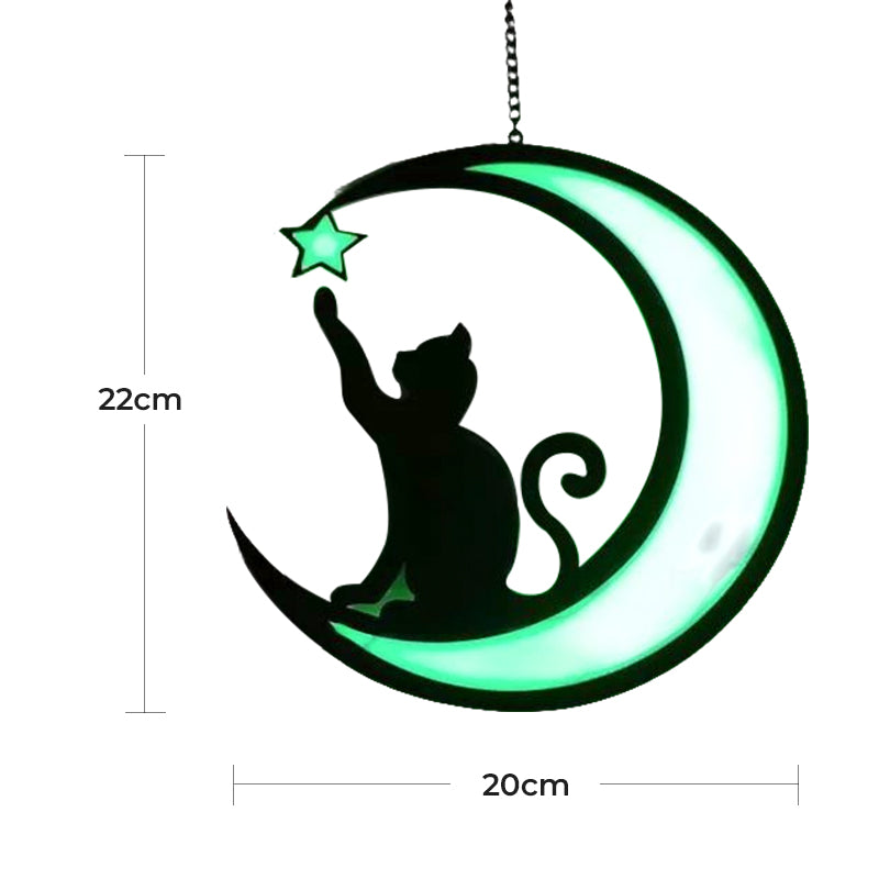 Luvikno | Moon Cat Dekorasjon Anheng laget av Akryl