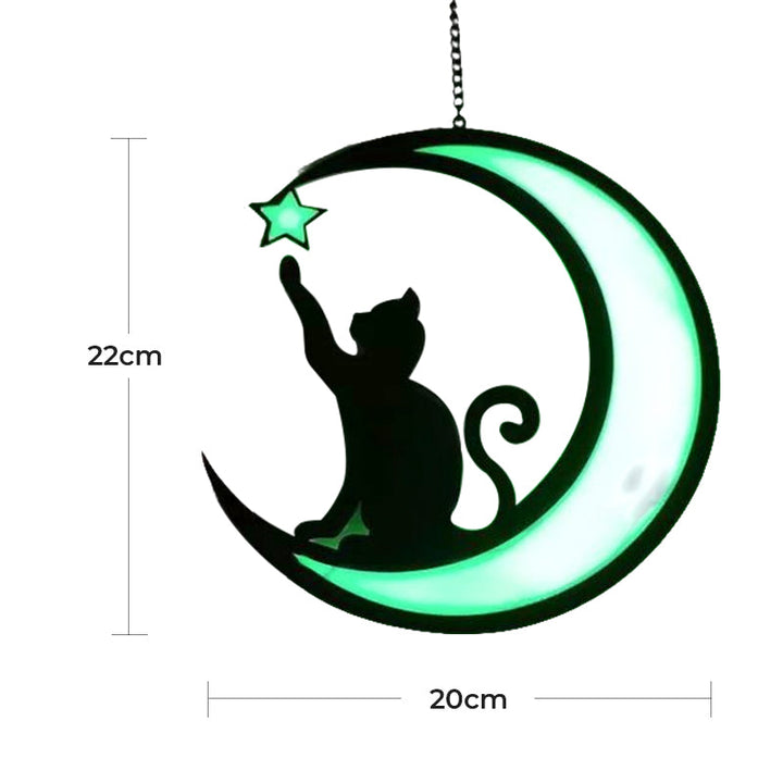 Luvikno | Moon Cat Dekorasjon Anheng laget av Akryl