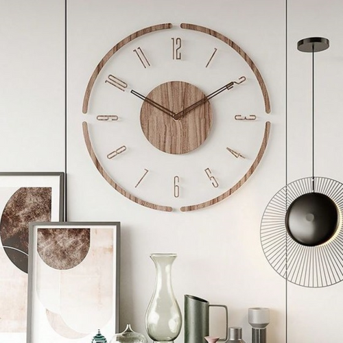 35cm Nordisk Minimalistisk Veggklokke laget av massivt tre | Luvikno