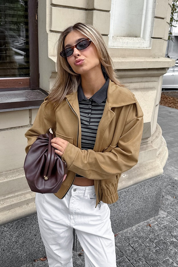 Luvik | Fit Brun Skinnjakke
