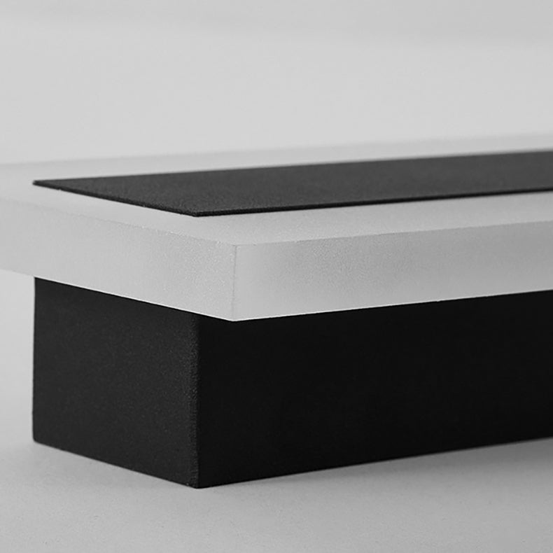 Moderne minimalistisk lang rektangulær aluminium akryl LED vegglampe for hage | Luvikno