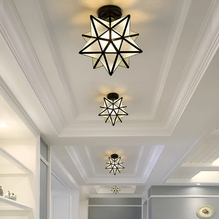 HaloStar Light - Elegant LED Taklampe med Stjerner | Luvikno