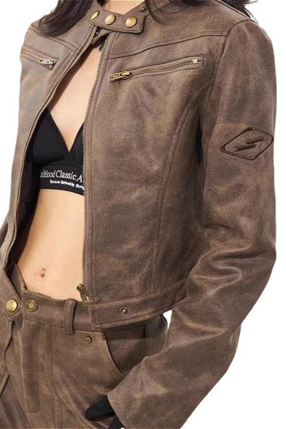 Luvik | Stand Collar Suede Takki