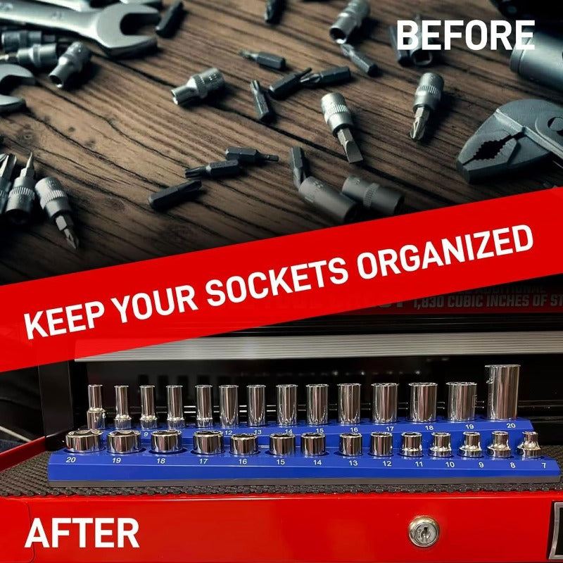 Heavy-Duty Magnetisk Socket Organizer Luvikno