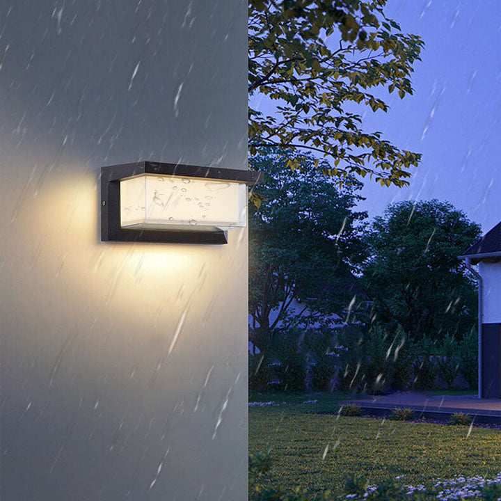 Moderne minimalistiske solrektangel PC LED utendørs vegglampe for utendørs patio | Luvikno