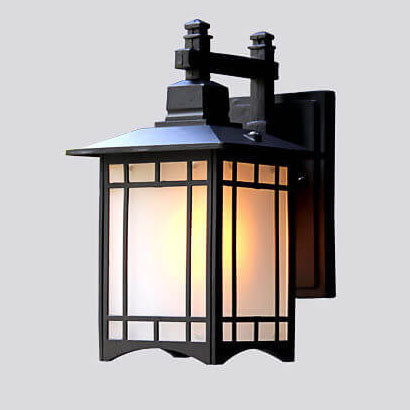 Moderne vanntette solcelle aluminiums kinesisk paviljong form 1-ledd vegglampe | Luvikno