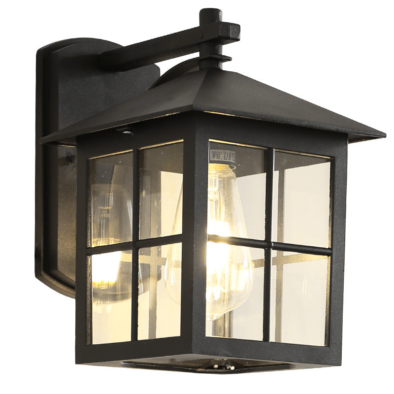 Moderne Enkelhet Vanntett Aluminium Kvadratisk Glass Skjerm 1-Lys Vegglampe For Utendørs Patio | Luvikno