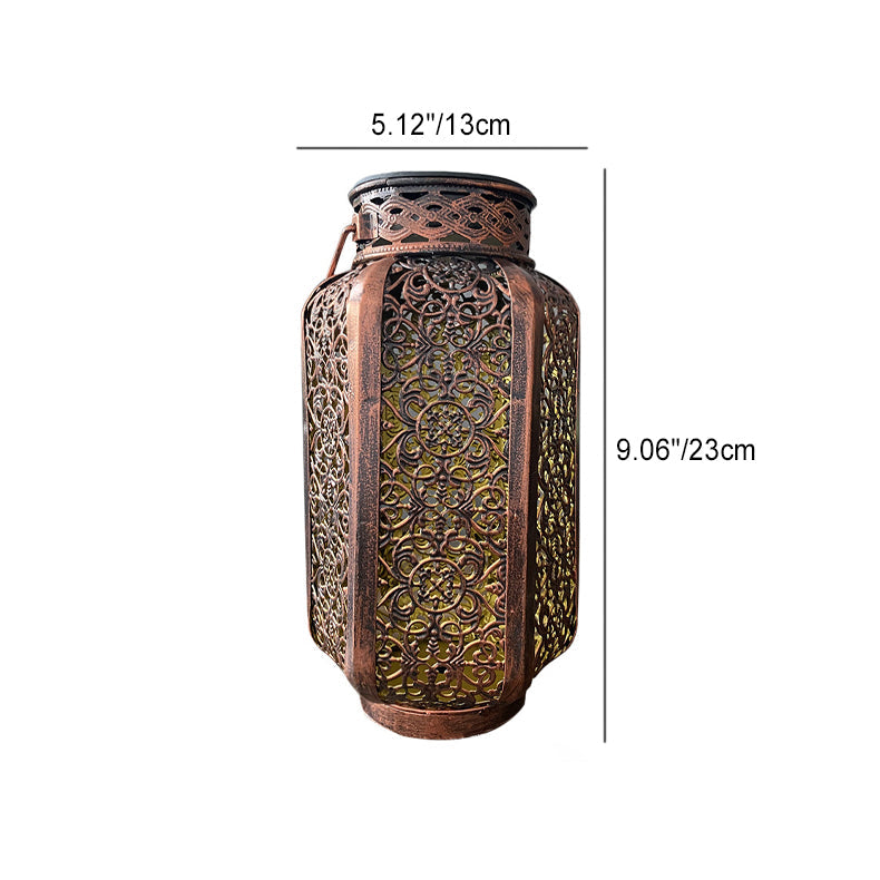 Moderne Art Deco Solvannresistent Hexagonal Lantern Jern LED Utendørs Lys For Hage | Luvikno