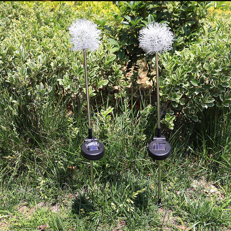Solar Dandelion Aluminiumtråd Globe Lys LED Utendørs Vanntett Luminøs Hageinnsetting Bakkelys Landskapslys | Luvikno