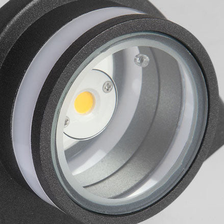 Moderne Sylinderformet Die-Cast Aluminium LED Vanntett Utendørs Hage Vegglampe | Luvikno