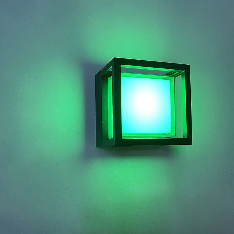 Moderne Minimalistisk Vanntett Firkantet Aluminium Akryl LED Utendørs Vegglampe For Hage | Luvikno