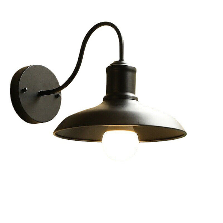 Retro Loft Dome Jern Utendørs Vanntett 1-Lyskilde Buet Arm Vegglampe | Luvikno