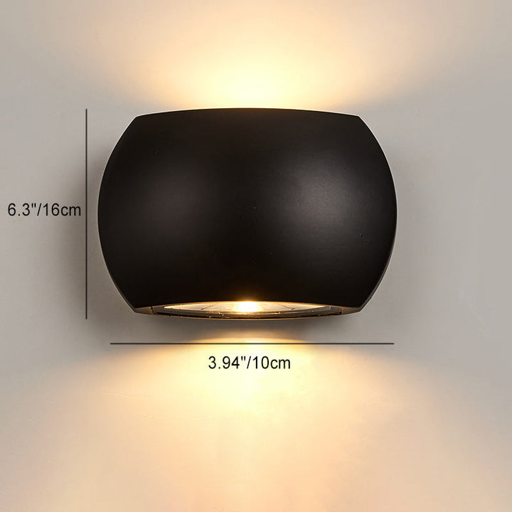 Moderne Industriell Halvsirkel Aluminium LED Utendørs Vegglampe For Hage | Luvikno