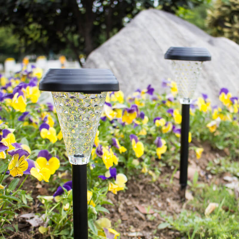 Moderne Solar Glass Cone LED Utendørs Hage Bakkeinnsatts Landskapslys | Luvikno