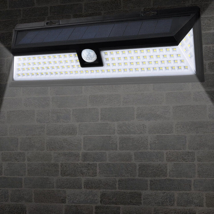 Moderne svart rektangulær menneskelig sensor solvarmvanntett utendørs hage LED vegglampe | Luvikno