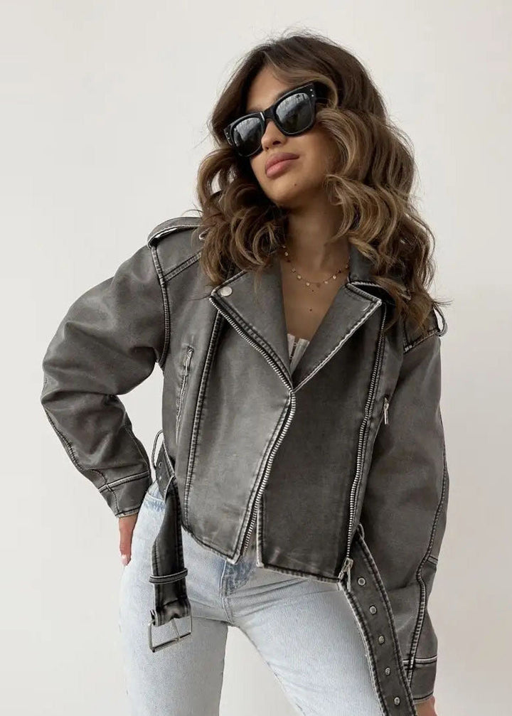 Luvik | Kunstlær Motorsykkelkåpe – Vintage Biker -stil