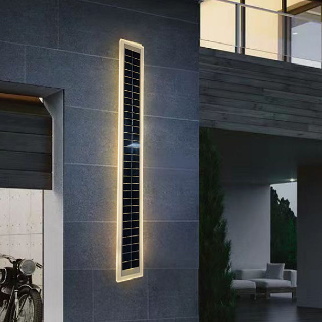 Minimalist Utendørs Solrektangulær Strip Vanntett Patio LED Vegglampe | Luvikno