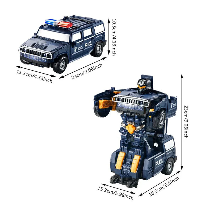 RoboPolice leke - Forvandlingsbar politibil og robot for barn Luvikno