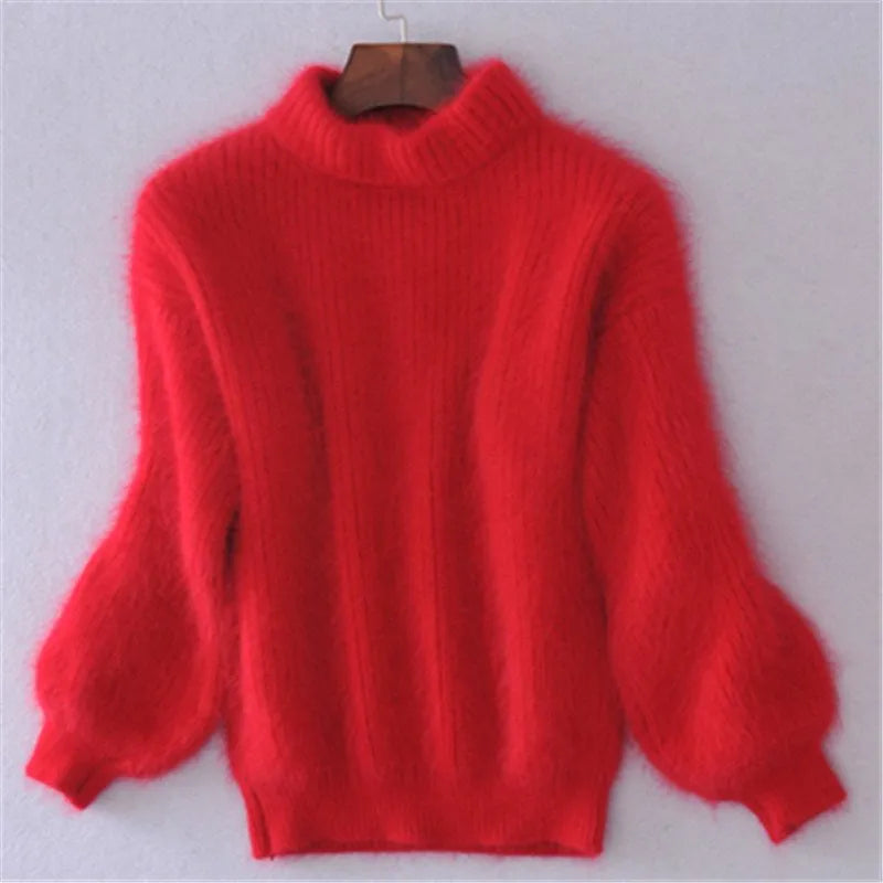Luvik | Avslappende vevet ensfarget strikketøy - Vintage Angora strikketøy