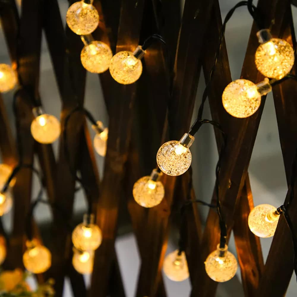 Solcelle lyslenker med ball lys - 5M-20 LED / 7M-50 LED / 12M-100 LED | Luvikno