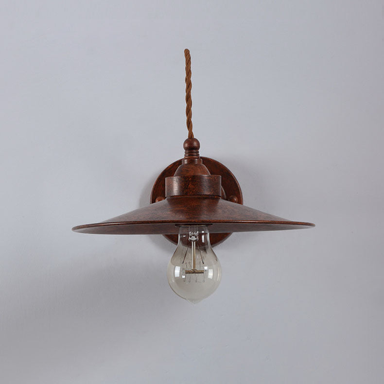 Moderne industriell vanntett metallplate bolle 1-lys vegglampe for utendørs patio | Luvikno
