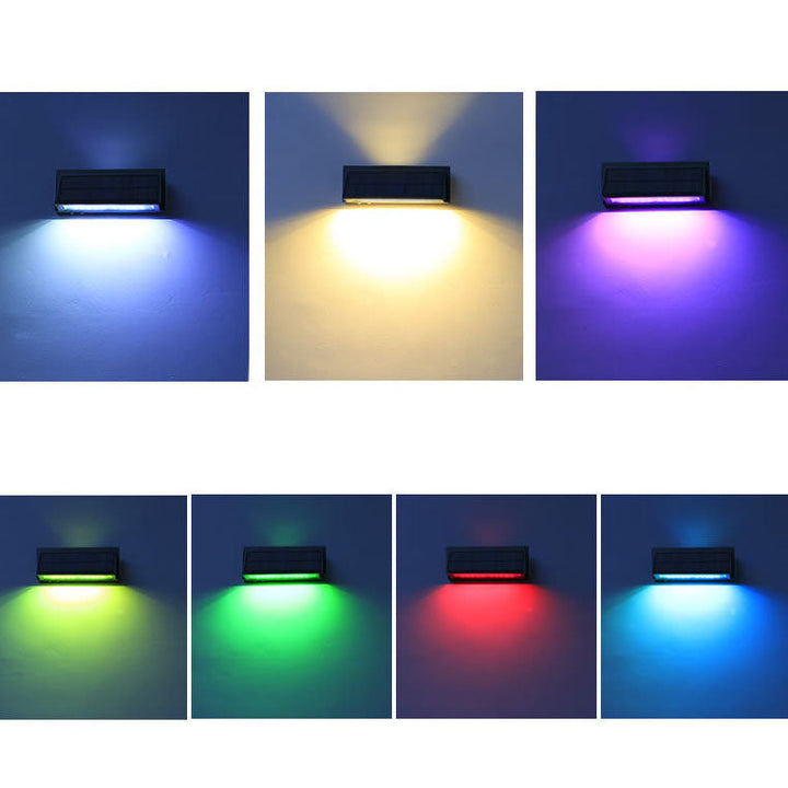 Utendørs solbelyst vanntett rektangulær skrå LED terrassevegglampe | Luvikno