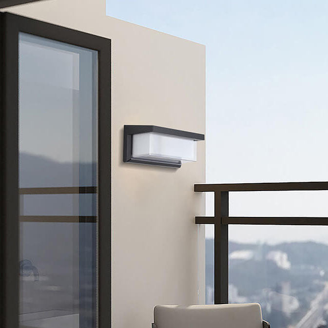 Moderne minimalistiske solrektangel PC LED utendørs vegglampe for utendørs patio | Luvikno