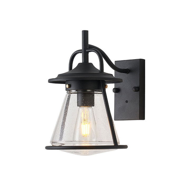 Vanntett Glass Cone Shade 1-Lys Utendørs Vegglampe | Luvikno