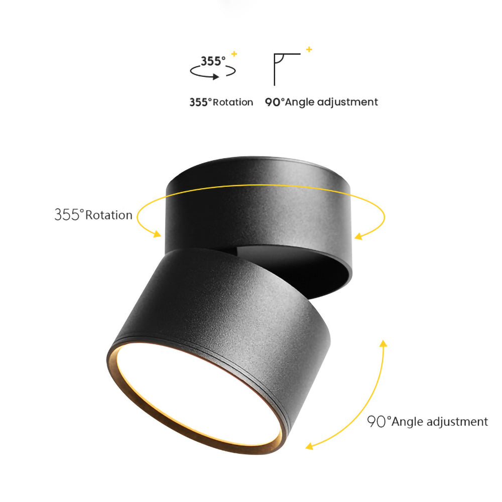 LED taklampe med justerbart spotlight-hode Luvikno