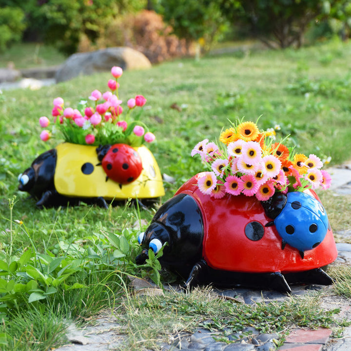 Luvikno | Metall Marihøne Blomsterpotte