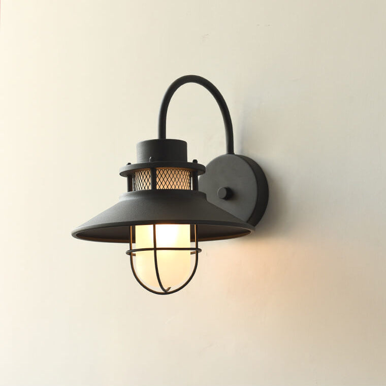 Utendørs Vanntett Jernkropp 1-Lys Utendørs Vegglampe | Luvikno