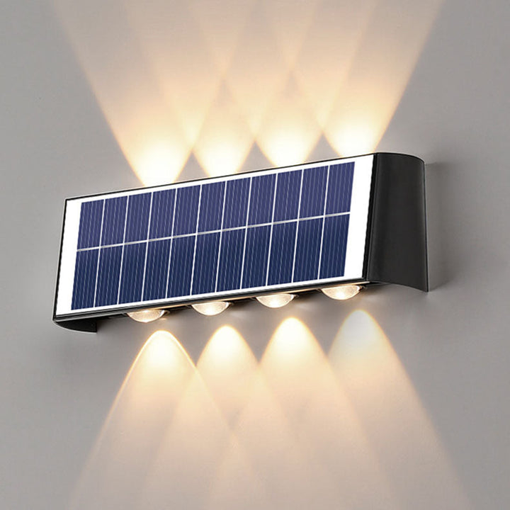 Luvikno | Lumiora Moderne Solar-LED Vegglampe for Utebruk | Rektangulært Design | IP56 Vanntett | Ulike Størrelser og Lys Intensiteter