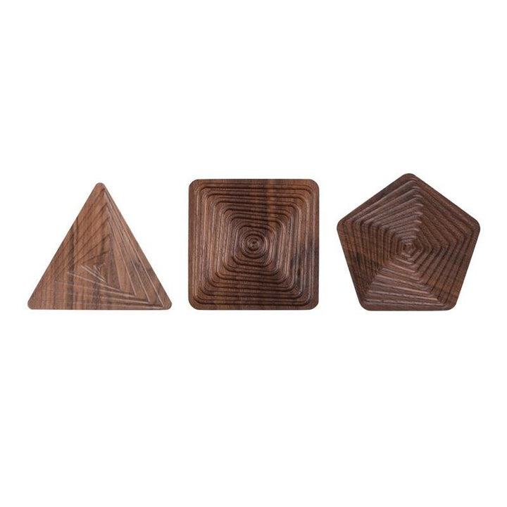 Creative Coasters – Svart valnøtt i unike former Luvikno