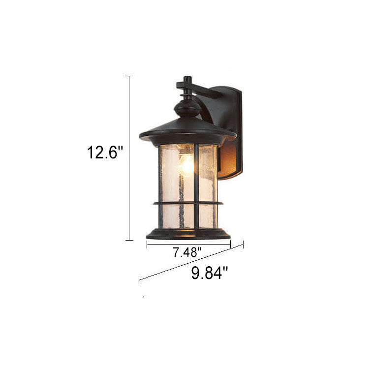 Industrial Vintage Bubble Glass Column 1-Light Utendørs Vanntett Vegglampe | Luvikno